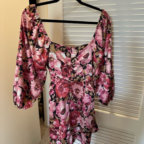 Showpo Pink and Black Floral Dress - Picture 2 of 4